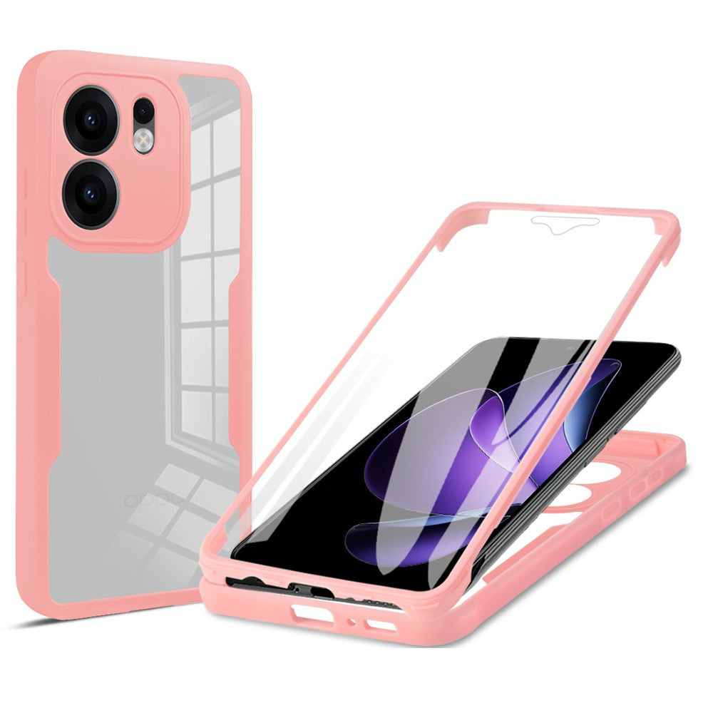 Oppo Reno13 F 5G (Reno 13 FS 5G) / 4G-skal i akryl + genomskinligt TPU-skal med PET-skärmfilm