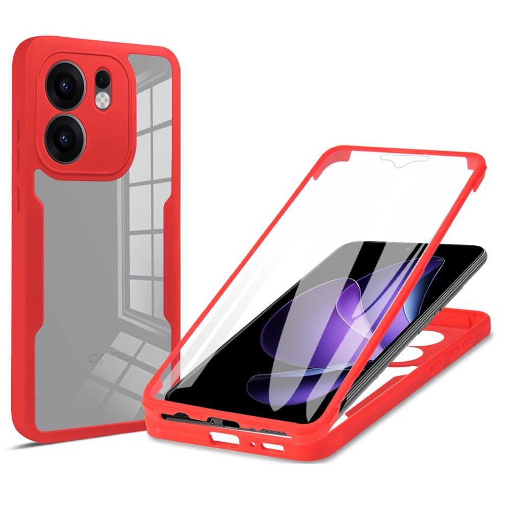 Oppo Reno13 F 5G (Reno 13 FS 5G) / 4G-skal i akryl + genomskinligt TPU-skal med PET-skärmfilm