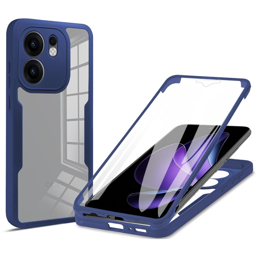 Oppo Reno13 F 5G (Reno 13 FS 5G) / 4G-skal i akryl + genomskinligt TPU-skal med PET-skärmfilm