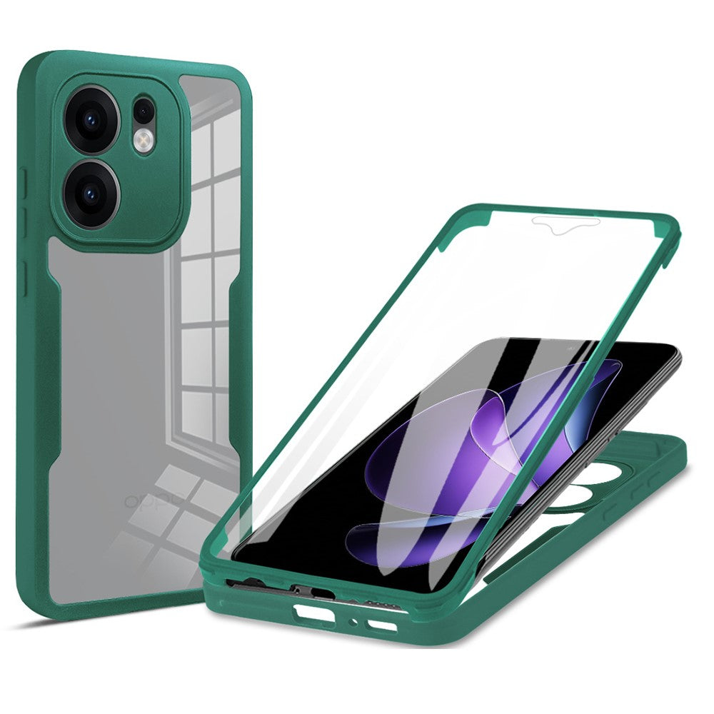 Oppo Reno13 F 5G (Reno 13 FS 5G) / 4G-skal i akryl + genomskinligt TPU-skal med PET-skärmfilm