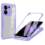 Oppo Reno13 F 5G (Reno 13 FS 5G) / 4G-skal i akryl + genomskinligt TPU-skal med PET-skärmfilm