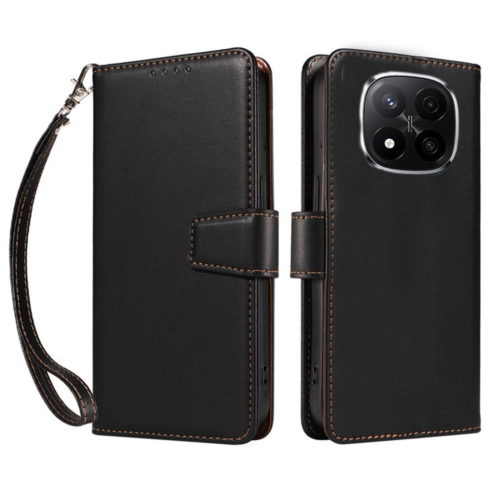 For Xiaomi Redmi Note 14 Pro+ 5G Case RFID Blocking Leather Wallet Flip Phone Cover with Wrist Strap