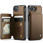 CASEME For iPhone 17e / 16e Phone Case C22 Leather Back Cover with RFID Blocking Card Slots
