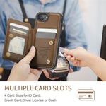 CASEME For iPhone 17e / 16e Phone Case C22 Leather Back Cover with RFID Blocking Card Slots