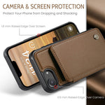 CASEME For iPhone 17e / 16e Phone Case C22 Leather Back Cover with RFID Blocking Card Slots