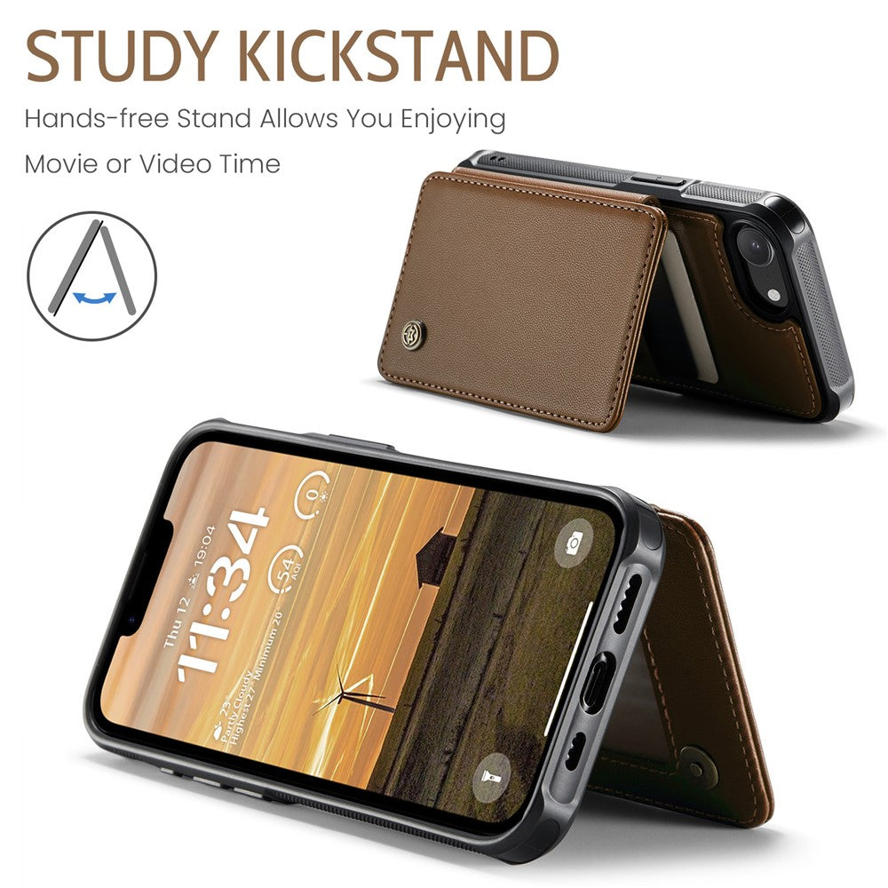 CASEME For iPhone 17e / 16e Phone Case C22 Leather Back Cover with RFID Blocking Card Slots