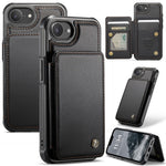 CASEME For iPhone 17e / 16e Phone Case C22 Leather Back Cover with RFID Blocking Card Slots