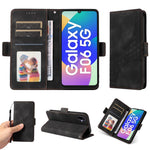 For Samsung Galaxy F06 5G Leather Cases Wallet Rhombus Imprinted Phone Cover Stand with Strap