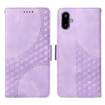 For Samsung Galaxy F06 5G Leather Cases Wallet Rhombus Imprinted Phone Cover Stand with Strap