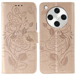 For Oppo Find X8 Pro 5G Case Wallet Stand Imprinted Rose Butterfly PU Leather Phone Cover