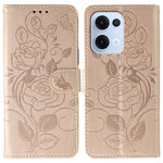 For Oppo Reno13 5G (Global) Case Wallet Stand Imprinted Rose Butterfly PU Leather Phone Cover