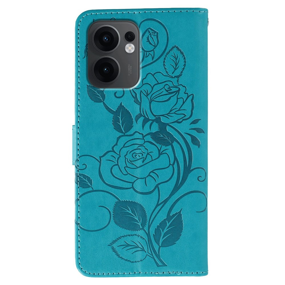 Oppo Reno13 F 5G (Reno 13 FS 5G) / 4G Plånboksfodral med tryckt rosa fjäril i PU-läder
