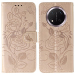 Phone Case For Honor Magic7 Lite 5G / X60 Pro 5G / X9c 5G Wallet Stand Imprinted Rose Butterfly PU Leather Cover