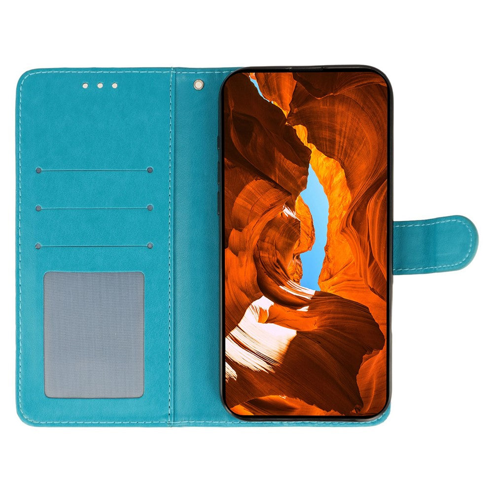 For Honor Magic7 Pro 5G Case Wallet Stand Imprinted Rose Butterfly PU Leather Phone Cover