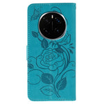 For Honor Magic7 Pro 5G Case Wallet Stand Imprinted Rose Butterfly PU Leather Phone Cover
