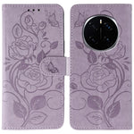 For Honor Magic7 Pro 5G Case Wallet Stand Imprinted Rose Butterfly PU Leather Phone Cover