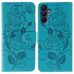 For Samsung Galaxy A06s Case Wallet Stand Imprinted Rose Butterfly PU Leather Phone Cover