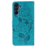 For Samsung Galaxy A06s Case Wallet Stand Imprinted Rose Butterfly PU Leather Phone Cover