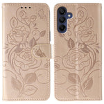 For Samsung Galaxy A06s Case Wallet Stand Imprinted Rose Butterfly PU Leather Phone Cover