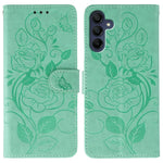 For Samsung Galaxy A06s Case Wallet Stand Imprinted Rose Butterfly PU Leather Phone Cover