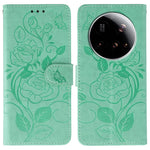 For Xiaomi 15 Ultra Case Wallet Stand Imprinted Rose Butterfly PU Leather Phone Cover