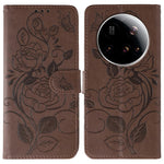 For Xiaomi 15 Ultra Case Wallet Stand Imprinted Rose Butterfly PU Leather Phone Cover