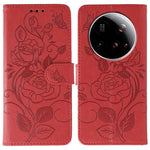 For Xiaomi 15 Ultra Case Wallet Stand Imprinted Rose Butterfly PU Leather Phone Cover