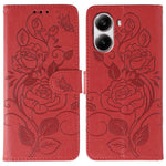 For Xiaomi Poco X7 Pro 5G Case Wallet Stand Imprinted Rose Butterfly PU Leather Phone Cover