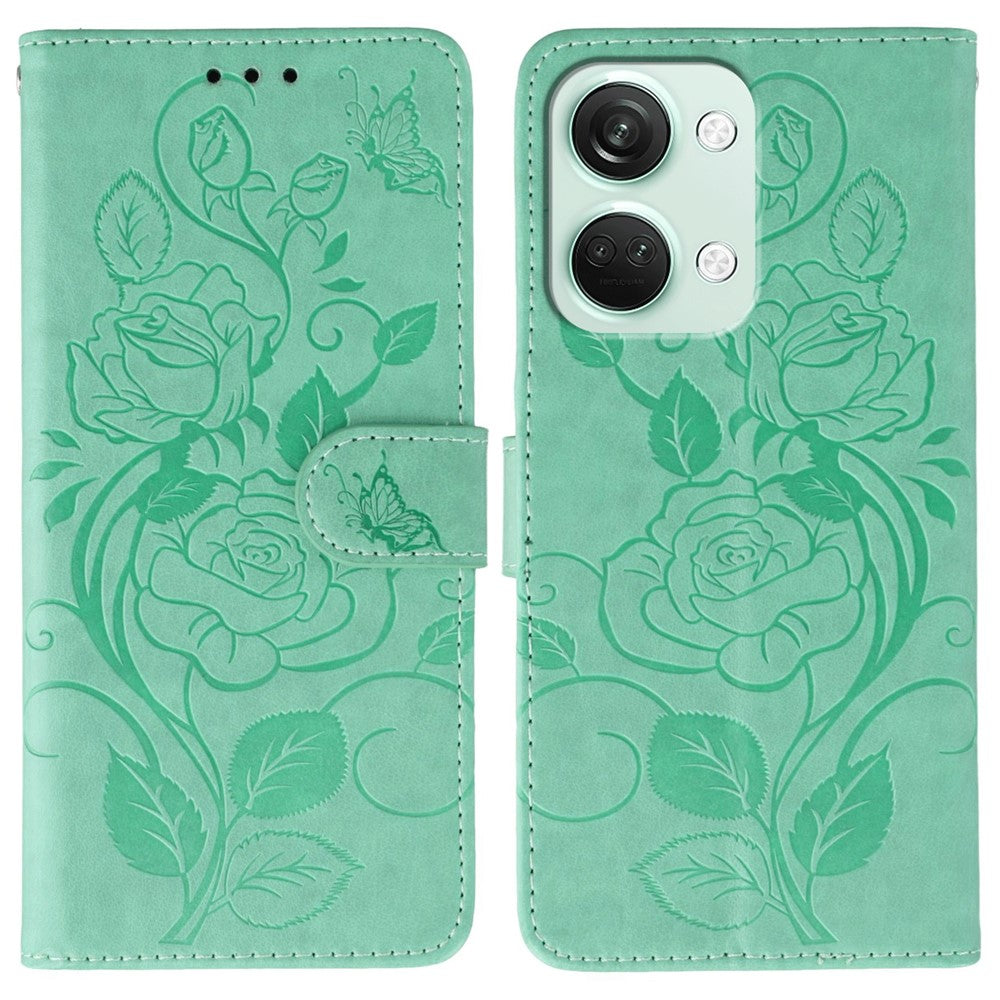 OnePlus Nord 3 5G Plånboksfodral med tryckt rosa fjäril i PU-läder