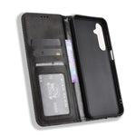 Til Samsung Galaxy M16 5G / Galaxy F16 5G Retro PU-læderetui Telefonpung Stativcover