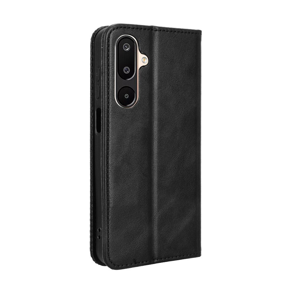 Til Samsung Galaxy M16 5G / Galaxy F16 5G Retro PU-læderetui Telefonpung Stativcover