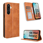Til Samsung Galaxy M16 5G / Galaxy F16 5G Retro PU-læderetui Telefonpung Stativcover