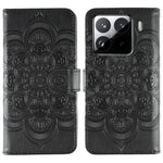 Xiaomi 15 Pro-skal i PU-läder med mandala-präglad design, plånboksfodral