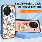 For Xiaomi Poco F7 Pro 5G / Redmi K80 5G Case Butterfly Pattern TPU + Tempered Glass Protective Phone Cover