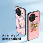 For Xiaomi Poco F7 Pro 5G / Redmi K80 5G Case Butterfly Pattern TPU + Tempered Glass Protective Phone Cover