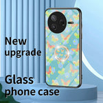 For Xiaomi Poco F7 Pro 5G / Redmi K80 5G Case Butterfly Pattern TPU + Tempered Glass Protective Phone Cover
