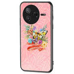 For Xiaomi Poco F7 Pro 5G / Redmi K80 5G Case Butterfly Pattern TPU + Tempered Glass Protective Phone Cover