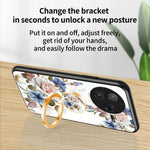 For Xiaomi Poco F7 Pro 5G / Redmi K80 5G Case Floral Pattern TPU + Tempered Glass Protective Phone Cover