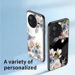 For Xiaomi Poco F7 Pro 5G / Redmi K80 5G Case Floral Pattern TPU + Tempered Glass Protective Phone Cover