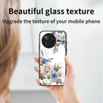 For Xiaomi Poco F7 Pro 5G / Redmi K80 5G Case Floral Pattern TPU + Tempered Glass Protective Phone Cover
