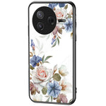 For Xiaomi Poco F7 Pro 5G / Redmi K80 5G Case Floral Pattern TPU + Tempered Glass Protective Phone Cover