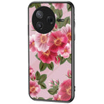 For Xiaomi Poco F7 Pro 5G / Redmi K80 5G Case Floral Pattern TPU + Tempered Glass Protective Phone Cover