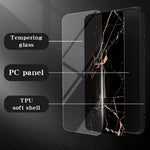 For Xiaomi Poco F7 Pro 5G / Redmi K80 5G Case Marble Pattern Tempered Glass + PC + TPU Protective Phone Cover