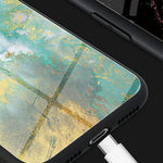 For Xiaomi Poco F7 Pro 5G / Redmi K80 5G Case Marble Pattern Tempered Glass + PC + TPU Protective Phone Cover