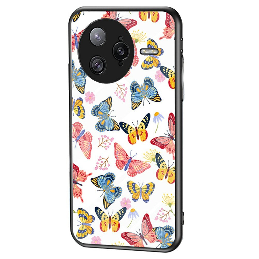 Xiaomi Poco F7 Ultra 5G / Redmi K80 Pro 5G Skal Fjärilsmönster TPU + Härdat Glas Skyddande mobilskal