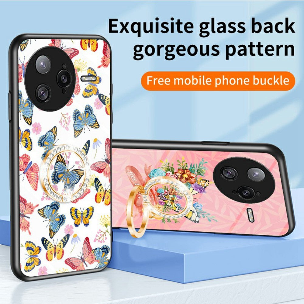 Xiaomi Poco F7 Ultra 5G / Redmi K80 Pro 5G Skal Fjärilsmönster TPU + Härdat Glas Skyddande mobilskal
