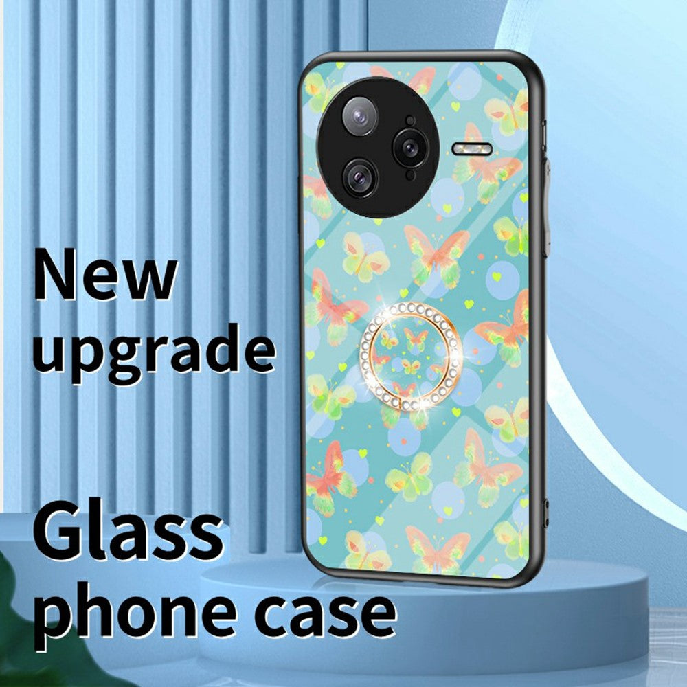 Xiaomi Poco F7 Ultra 5G / Redmi K80 Pro 5G Skal Fjärilsmönster TPU + Härdat Glas Skyddande mobilskal