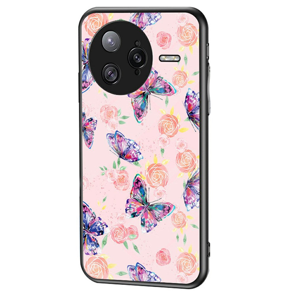 Xiaomi Poco F7 Ultra 5G / Redmi K80 Pro 5G Skal Fjärilsmönster TPU + Härdat Glas Skyddande mobilskal