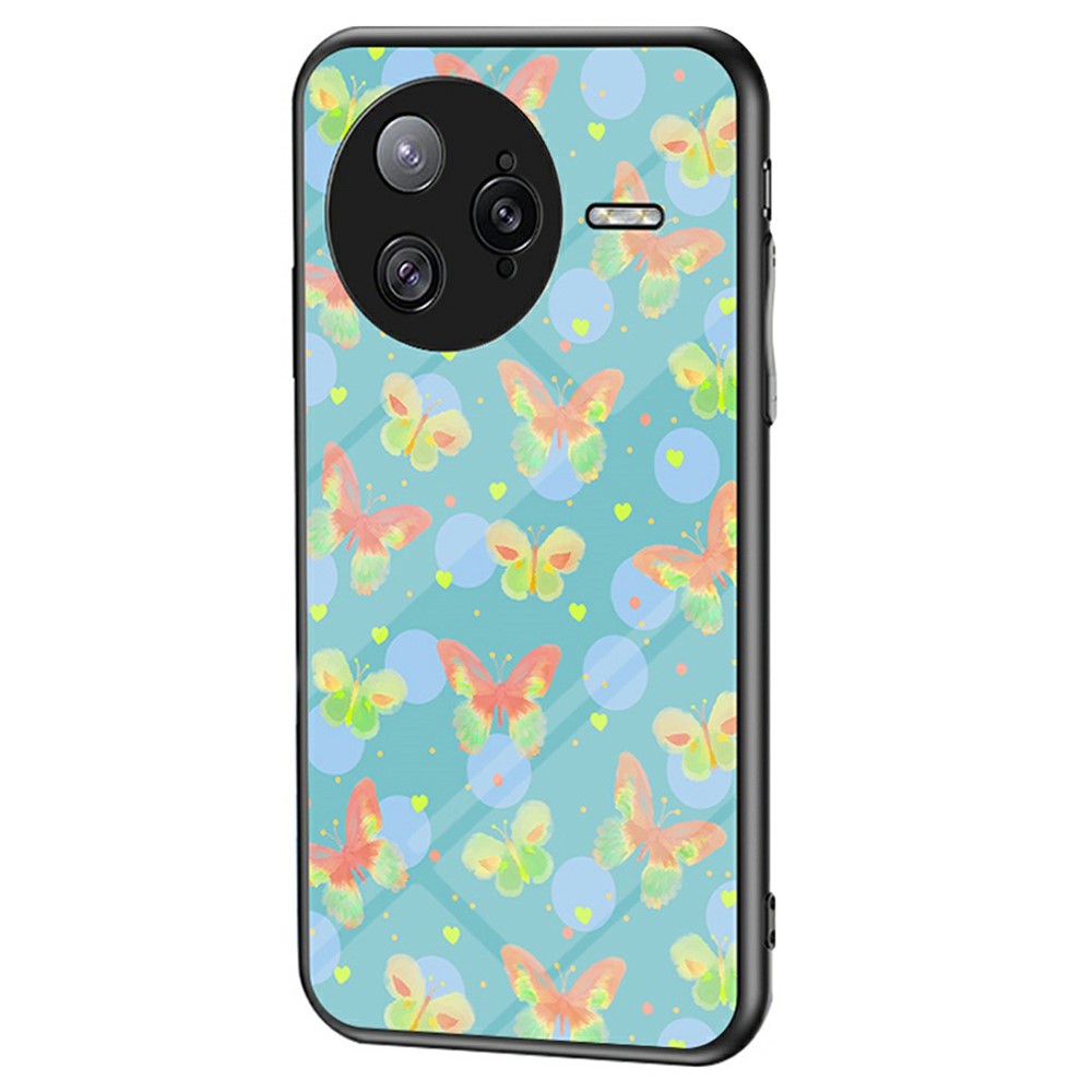 Xiaomi Poco F7 Ultra 5G / Redmi K80 Pro 5G Skal Fjärilsmönster TPU + Härdat Glas Skyddande mobilskal