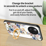 For Xiaomi Poco F7 Ultra 5G / Redmi K80 Pro 5G Case Floral Pattern TPU + Tempered Glass Protective Phone Cover